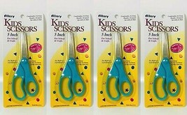 LOT OF 4 Allary #2111 Kids Scissors, 5 Inch (Green) Pointed Tip - £8.68 GBP