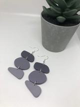 Purple gradient trio organic shapes dangle earrings | polymer clay earrings - £11.98 GBP