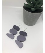 Purple gradient trio organic shapes dangle earrings | polymer clay earrings - £11.81 GBP
