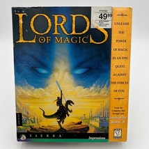 Vintage 90s Lords Of Magic Computer Game Pc CD-ROM Sierra 1997 Big Box Cib - £25.84 GBP