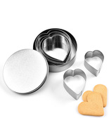 6Pcs Baking Stainless Steel Biscuit Mould Heart Shaped Cutter Bake Cooki... - $11.99