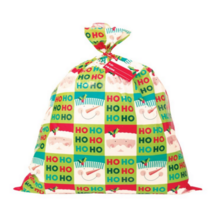 Jumbo Santa HO HO HO Plastic Christmas Gift Bag for Large Gifts w/Card 3... - £3.86 GBP