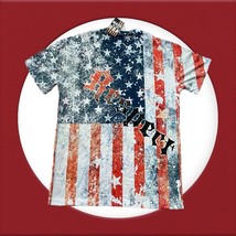 Mens T Shirt L American Flag Spellout RESPECT Election Year Halloween T&amp;... - $18.51