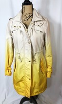 Womens Steve Madden Full Zip Snap Hooded Trench Rain Coat Ombre Cinch Waist SM - £39.56 GBP