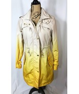 Womens Steve Madden Full Zip Snap Hooded Trench Rain Coat Ombre Cinch Wa... - £38.93 GBP