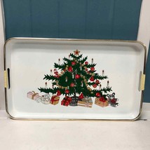 Vintage Christmas Holiday Serving Tray Tree Made in Japan 18.5” x 11” - $41.23