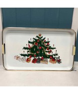 Vintage Christmas Holiday Serving Tray Tree Made in Japan 18.5” x 11” - $41.23