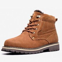 Size 38~50 leather Men Winter Boots Handmade Warm Full Grain Leather Men Winter  - £83.33 GBP