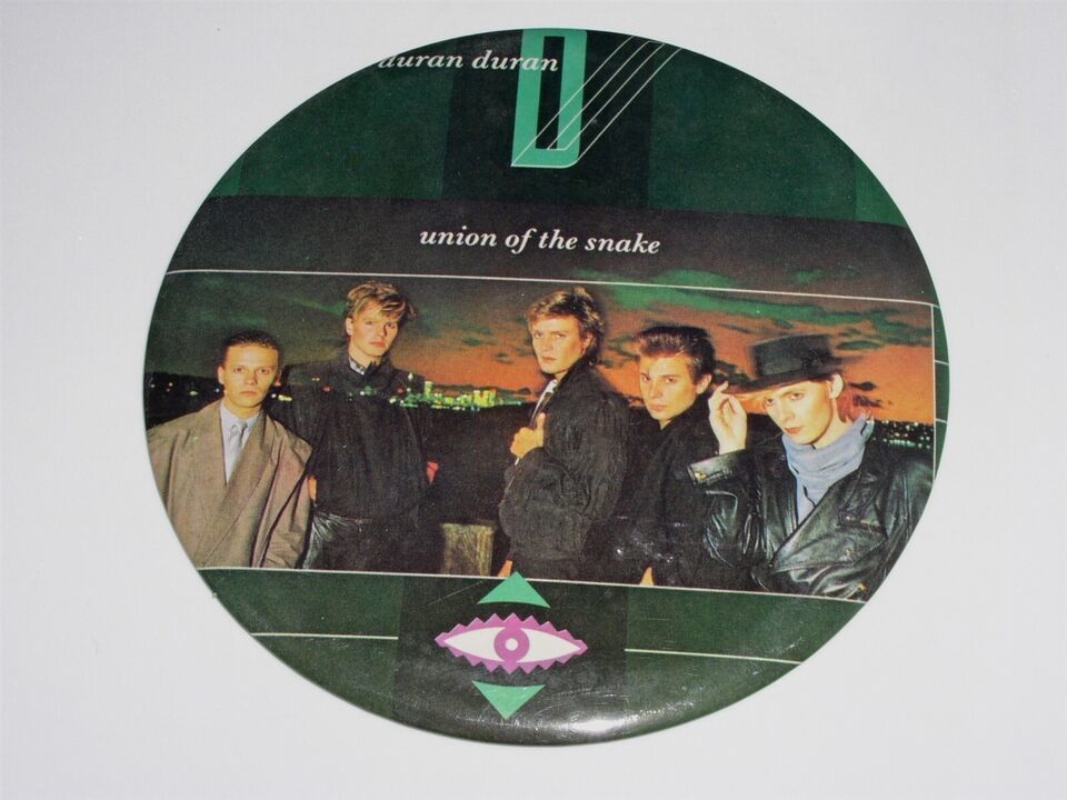 Duran Duran Pin Back Button Union Of The Snake Large 6" Cardboard Simon Le Bon - $34.99
