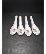 Melamine Spoon Rest white And red flowers Set Of 4 - $16.29 CAD