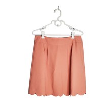 Loft Skirt Womens Size 10 Mini Lined Peach Scalloped Edge 100 Polyester - $16.83