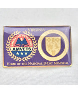 AMVETS National D-Day Memorial Pin Gold Tone Enamel USA Veteran 2002 Vir... - £10.27 GBP