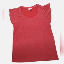 Lucky Brand Top Shirt XS X-Small Fiesta Red Sandwash Scoop Neck Short Sl... - £13.79 GBP