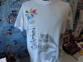 Vintage 1998 US Olympics Nagano Japan T-Shirt XL Cotton Single Stitch - £27.18 GBP