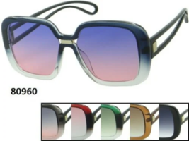 Oversized Square Flat Big Lens Ombre Frame Sunglasses Retro Vintage Jack... - £7.91 GBP