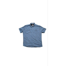 Quiksilver Waterman Collection Camp Shirt Mens Large Blue Tartan Plaid Vented - £11.30 GBP