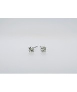 0.20ctw Round Natural Diamond Basket Push Back Stud Earrings 14K White Gold - $197.98