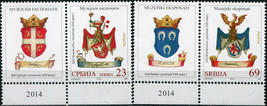 Serbia. 2014. Coat of Arms (MNH OG) Set of 2 stamps and2 labels - £3.75 GBP