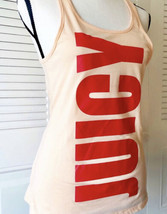 Juicy Couture SPORT Scoop Neck Tank Top Orange Bold Red Logo Tropical Peach L - £9.33 GBP