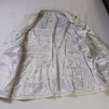 Darshi Women's White Flower Design Real Leather Button Vest Jacket Size 16 image 12