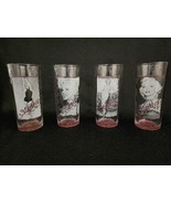 Signed Marilyn Monroe Bernard Of Hollywood Hi Ball Drinking Glass Set 4 - £22.04 GBP