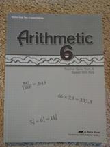 Arithmetic 6 Teacher Quiz, Test, &amp; Speed Drill Key (A Beka Book Traditional ARIT - £11.98 GBP
