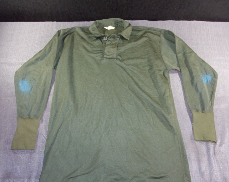 USAF ARMY USN HEAT RETENTIVE MOISTURE RESISTANT GREEN SLEEP SHIRT SMALL ... - $17.42