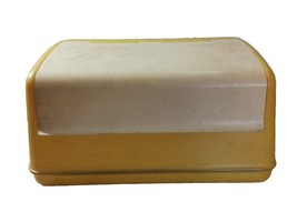 Vtg Lustro Ware Yellow &amp; Ivory Bread Box B-20 Plastic Retro Mid-Century No Crack - £23.27 GBP