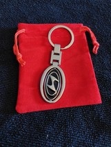 Hyundai spinning  Logo Metal Keychain – Black Chrome Key Ring - $184.40 MXN