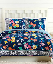 3PC Jessica Simpson Vera Bradley Maybe Navy Full/Queen Quilt Set - £180.48 GBP