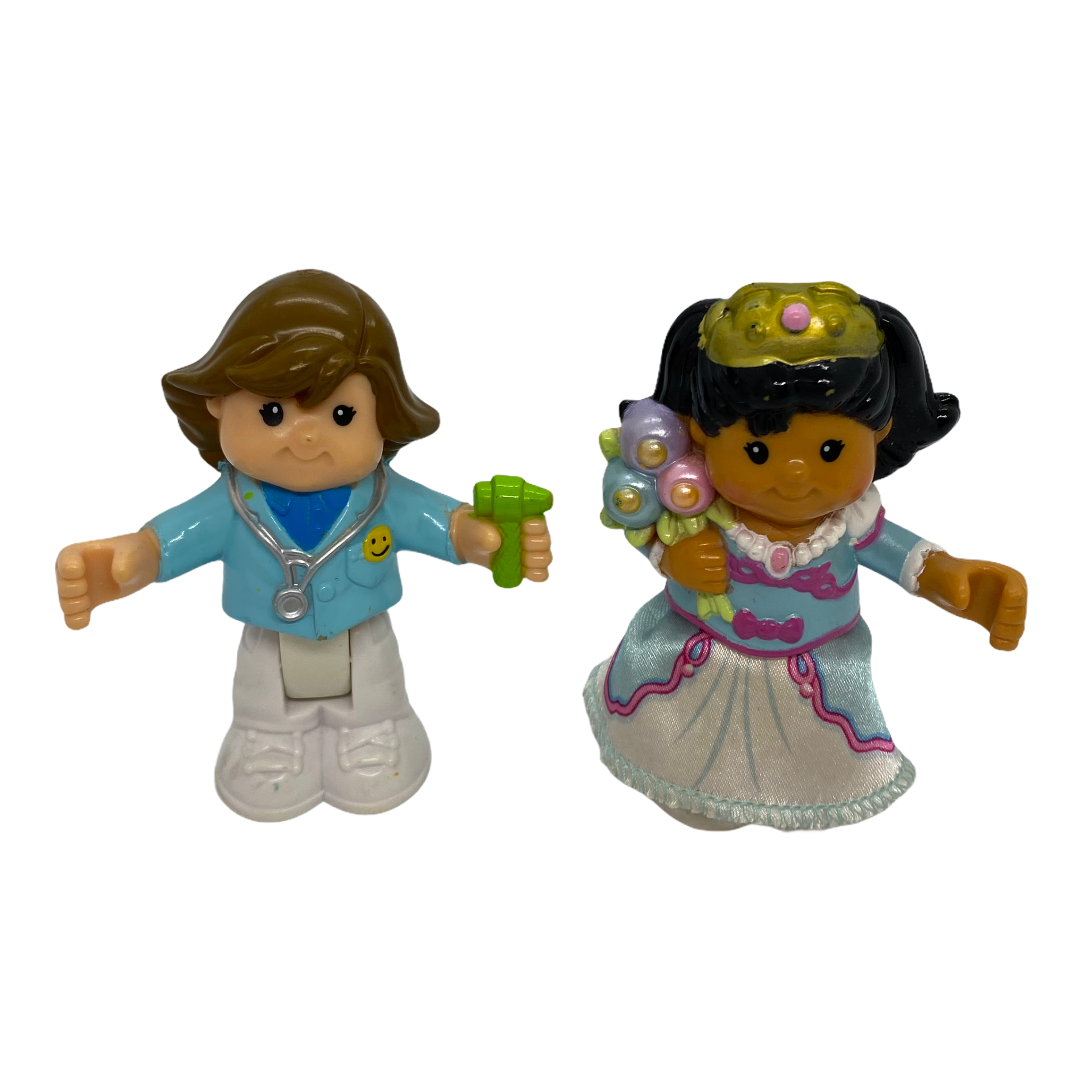 Primary image for Fisher Price Little People Figurines AA Bride/Princess & CA Doctor