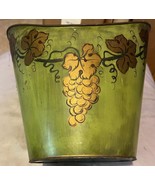 Vintage Italian Metal Tin Tole Painted Waste Basket Bucket Trash Can Bin... - $98.06 CAD