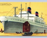 SS President Cleveland American President Line UNP Chrome Postcard C18 - $3.91