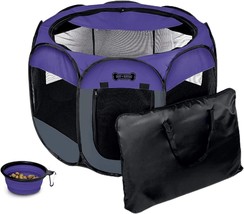 Ruff &#39;N Ruffus Portable Foldable Pet Playpen + Free Carrying Case + Free Trav... - £28.39 GBP