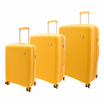 DR503 Four Wheel Suitcases Solid Hard Shell PP Luggage Bag Yellow - £63.94 GBP+