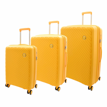 DR503 Four Wheel Suitcases Solid Hard Shell PP Luggage Bag Yellow - £64.49 GBP+