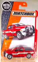 2016 Matchbox 62/125 MBX Rescue &#39;15 RAM 1500 Red w/Chrome 6 Spoke Utility Wheels - £14.85 GBP