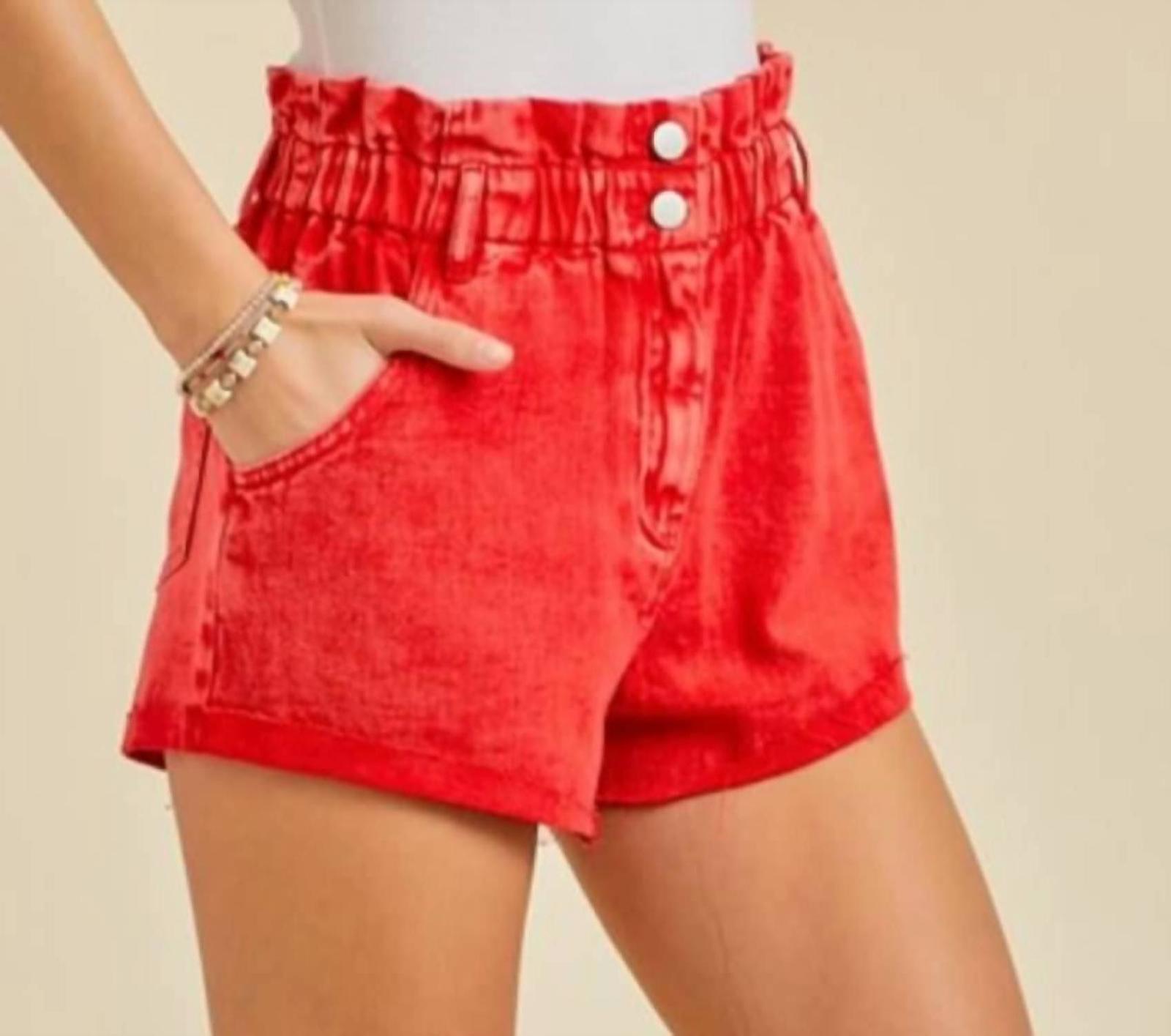 Day + Moon The Roxi Shorts: Paper Bag Soft Denim Shorts Size S - $37.62