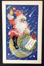 A World of Joy Santa Claus Riding the World in Space with a Hammer Antique PC - £15.44 GBP