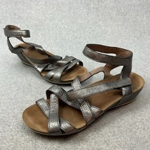 Dansko Wedge Strappy Sandals Size 40 / US 10 Womens Casual Veruca Leather Sliver - £30.54 GBP