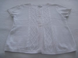 CHRISTOPHER &amp; BANKS LADIES SS WHITE CARDIGAN-PXL-BARELY WORN-ADORABLE - £4.71 GBP
