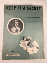 Keep It A Secret Jo Stafford Vintage Sheet Music Jessie Mae Robinson - £9.62 GBP