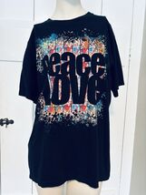 HARD ROCK Adult T-Shirt Men's Large T-Shirt Black Peace Love Ringo Starr - $12.00