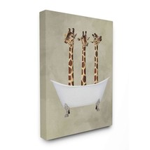 Stupell Industries Three Giraffes In A Bathtub Stretched Canvas Wall Art, 16 x 1 - £38.84 GBP