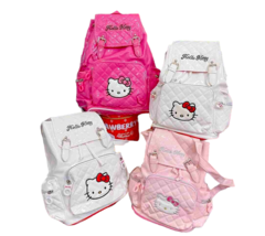 Hello Kitty Embroidery Women&#39;s Backpack Purse Shining Shoulder Bag Work ... - $35.50