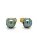 14k Yellow Gold Cufflinks with 9mm Tahitian Black Peacock Pearls (#J6426) - $2,328.93 CAD