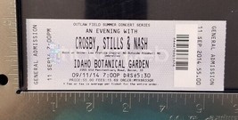 CROSBY, STILLS &amp; NASH  - ORIGINAL SEPT 11 2014 UNUSED WHOLE CONCERT TICKET - £11.75 GBP