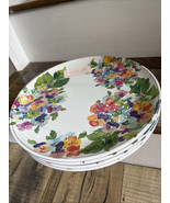 Rachel Zoe Garden Flowers Colorful 100% Melamine Dinner Plates S/4 ~New~ - $68.13 CAD