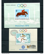Romania 1972 2 SS Mi Block 93-94 MNH Olympic Munich Perf+Imperf 13568 - £62.30 GBP