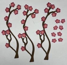 Pink Flowers on Braches Die Cut with Extra Flowers Card Making Craft Scr... - £1.76 GBP